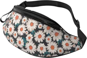 daisy beautiful flower wild garden Fashion casual fanny pack waist bag men women adjustable belt waist bag for travel hiking cycling running festival carnival