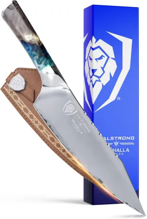 Dalstrong Chef Knife - 8 inch - Valhalla Series - Premium 9CR18MOV HC Steel - Celestial Resin & Wood Handle - Razor Sharp - Kitchen Cooking Chef's Knife - Leather Sheath