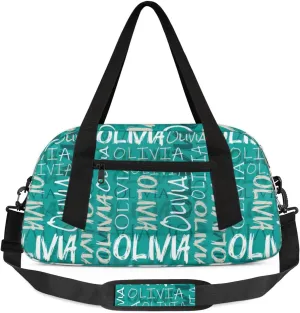 Dance Bag Custom Sport Bag Travel Duffel Bag Personalized Duffel Overnight Bag Cheer Bag Cheerleader Bag for Girls Boys Customized Gym Bag Kids Gifts - Coral Blue