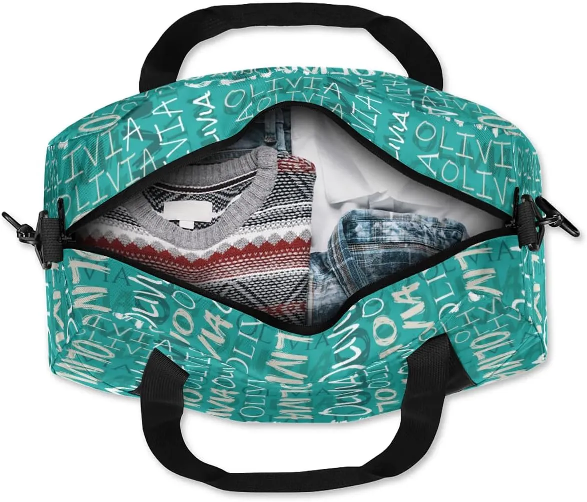 Dance Bag Custom Sport Bag Travel Duffel Bag Personalized Duffel Overnight Bag Cheer Bag Cheerleader Bag for Girls Boys Customized Gym Bag Kids Gifts - Coral Blue