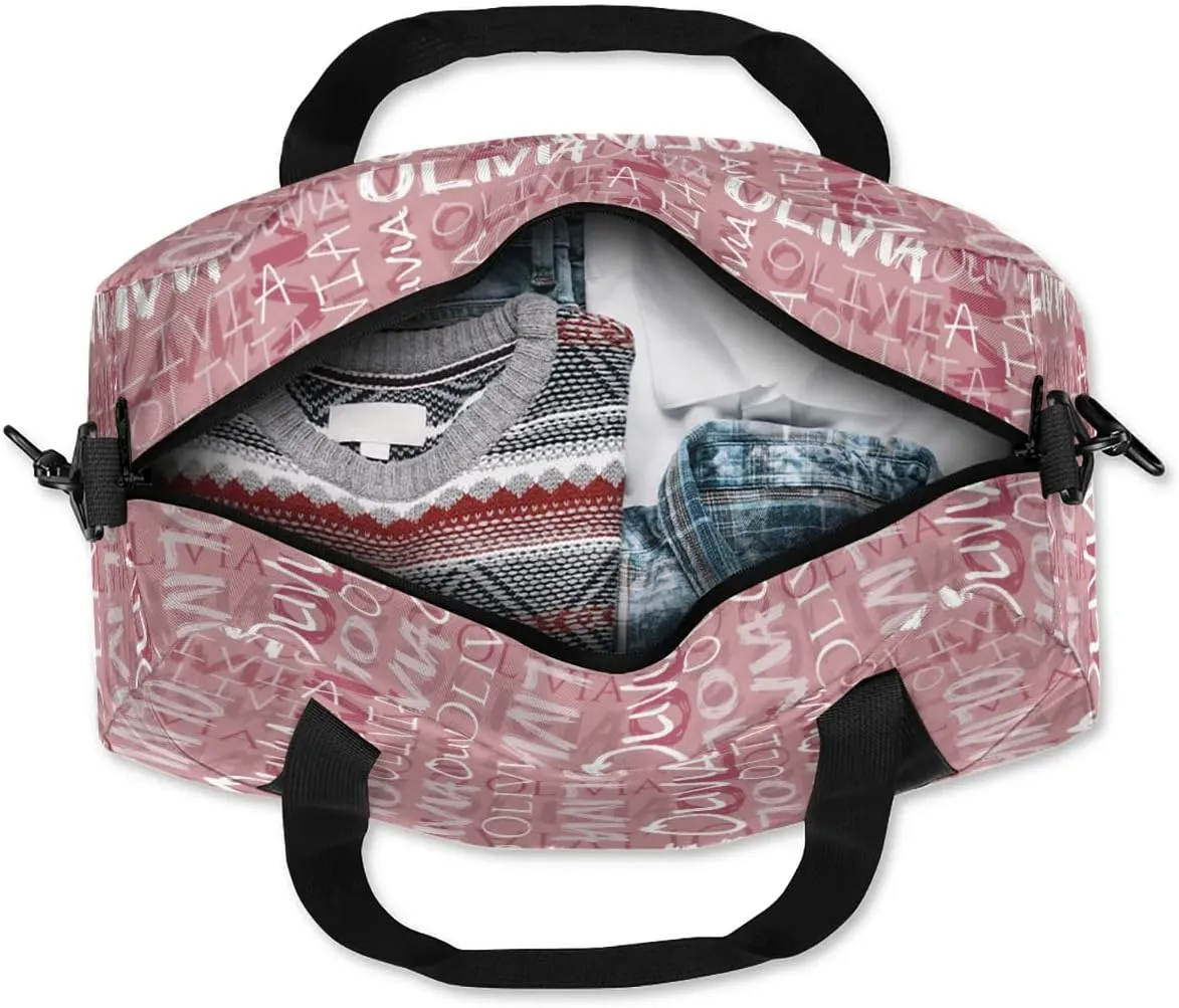 Dance Bag Custom Sport Bag Travel Duffel Bag Personalized Duffel Overnight Bag Cheer Bag Cheerleader Bag for Girls Boys Customized Gym Bag Kids Gifts - Coral Pink