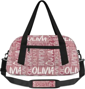 Dance Bag Custom Sport Bag Travel Duffel Bag Personalized Duffel Overnight Bag Cheer Bag Cheerleader Bag for Girls Boys Customized Gym Bag Kids Gifts - Coral Pink