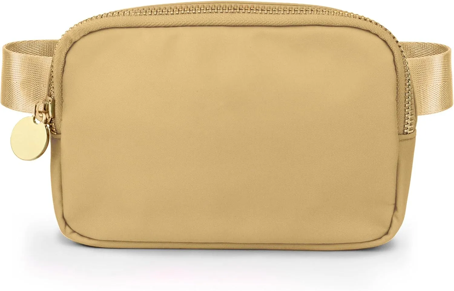 DANCOUR Beige Nylon Waist Pack Crossbody Bag for Women - Fashionable Belt Bag with 3 Pockets
