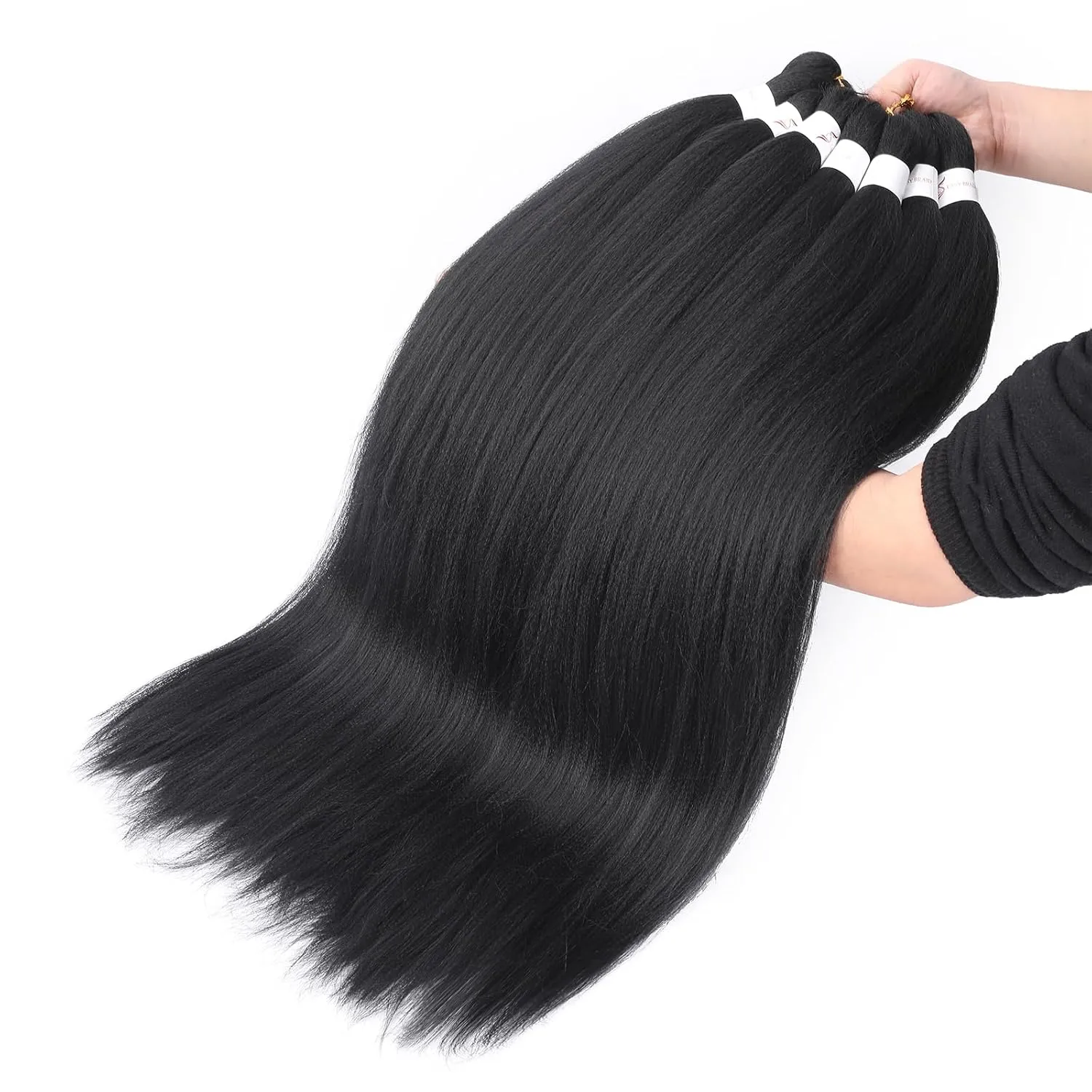 Dark Brown Braiding Hair Pre stretched 8 Packs 18 Inch Braiding Hair Yaki Texture Pre stretched Hair For Braiding Professional Synthetic Hair Extension Itch Free Hot Water Setting(18", 4#)