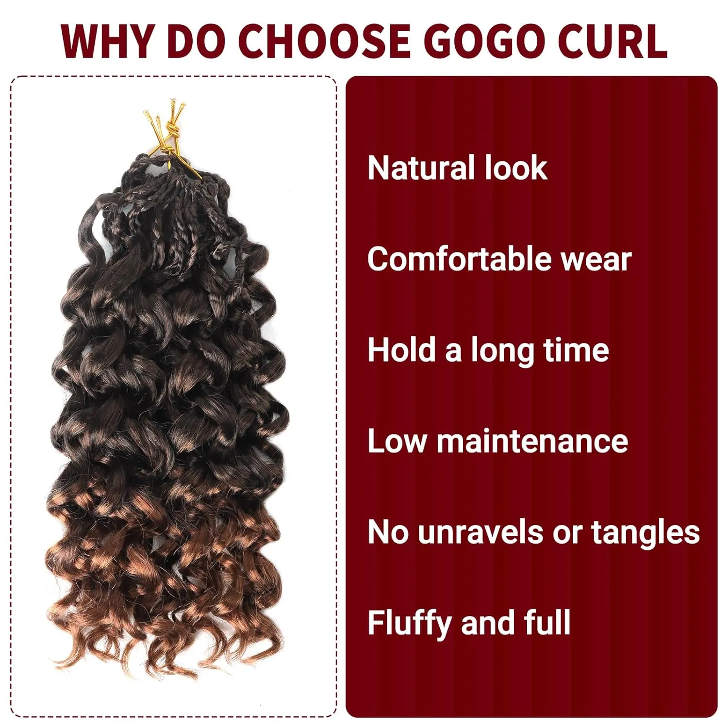 Datanala GoGo Curl Crochet Hair 12 Inch Pre-Looped Water Wave Crochet Hair 8 Packs Long Beach Curl Crochet Braiding Hair Synthetic Extensions For Women (T30, 12inch(8packs))