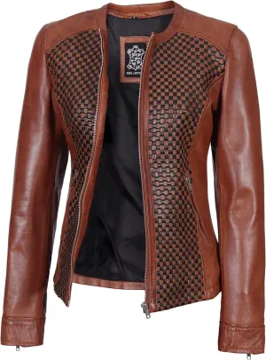 Decrum Womens Leather Jacket - Real Lambskin Casual Stylish Leather Jackets for Women