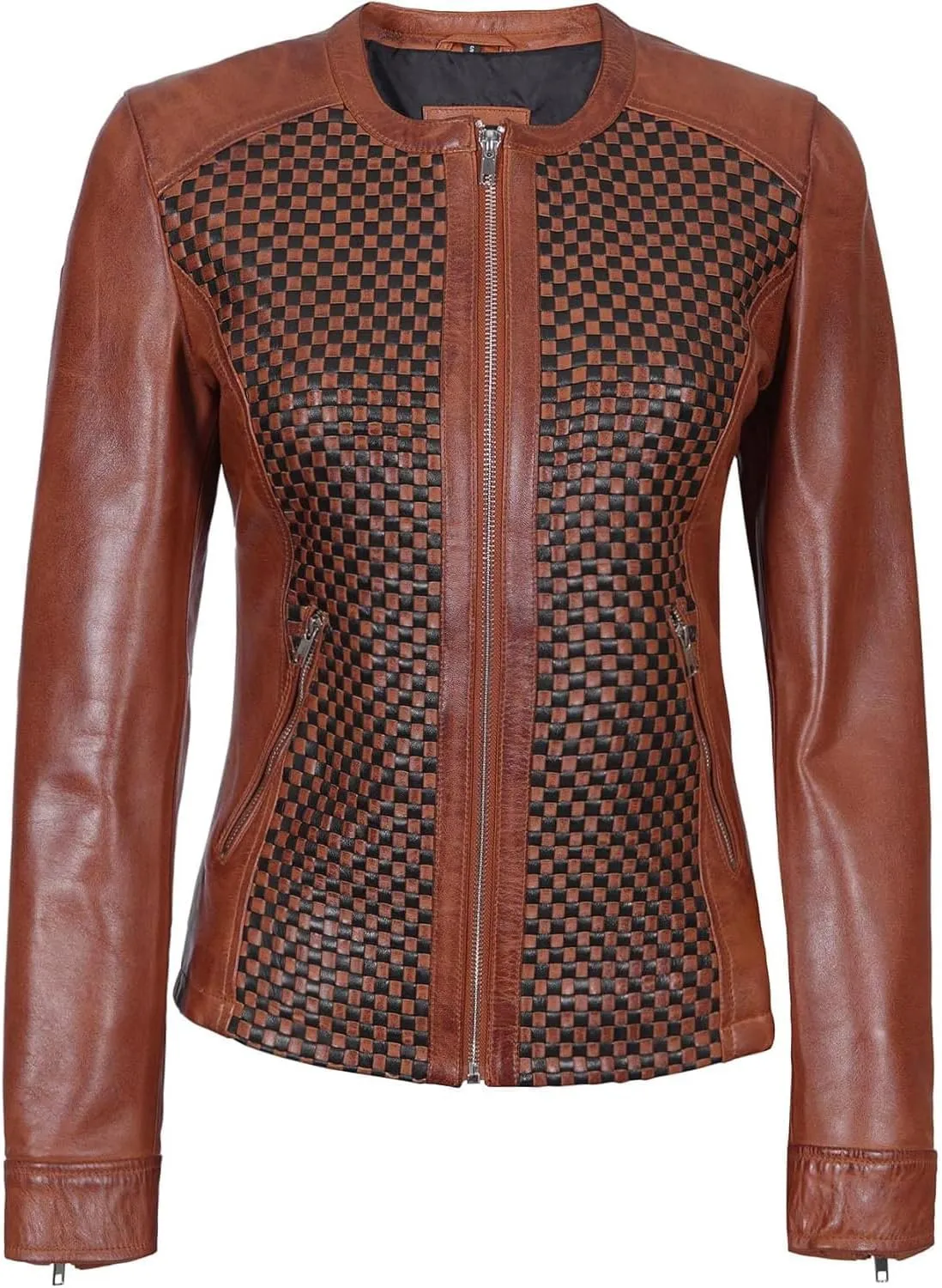 Decrum Womens Leather Jacket - Real Lambskin Casual Stylish Leather Jackets for Women