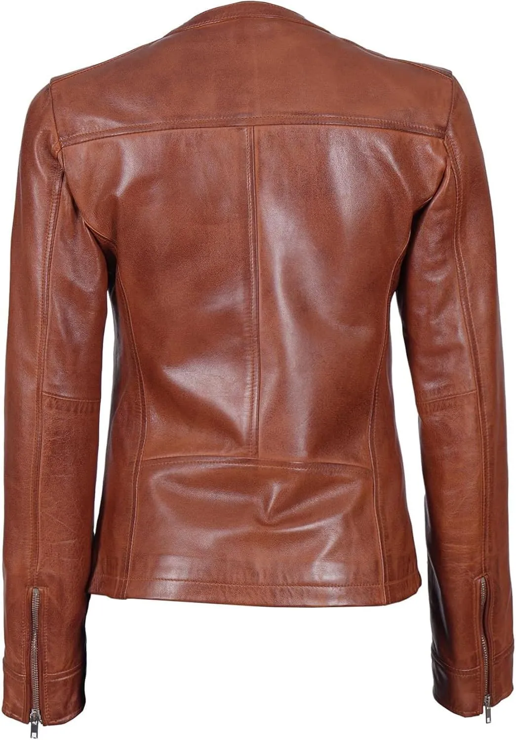 Decrum Womens Leather Jacket - Real Lambskin Casual Stylish Leather Jackets for Women