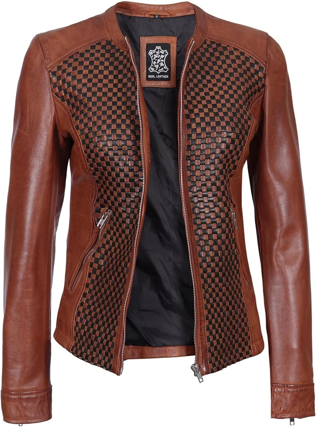 Decrum Womens Leather Jacket - Real Lambskin Casual Stylish Leather Jackets for Women