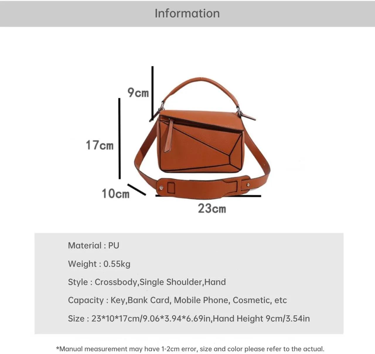Designer Geometric Shoulder Bag, Litchi Grain Handbag Pillow Bag with Adjustable Strap