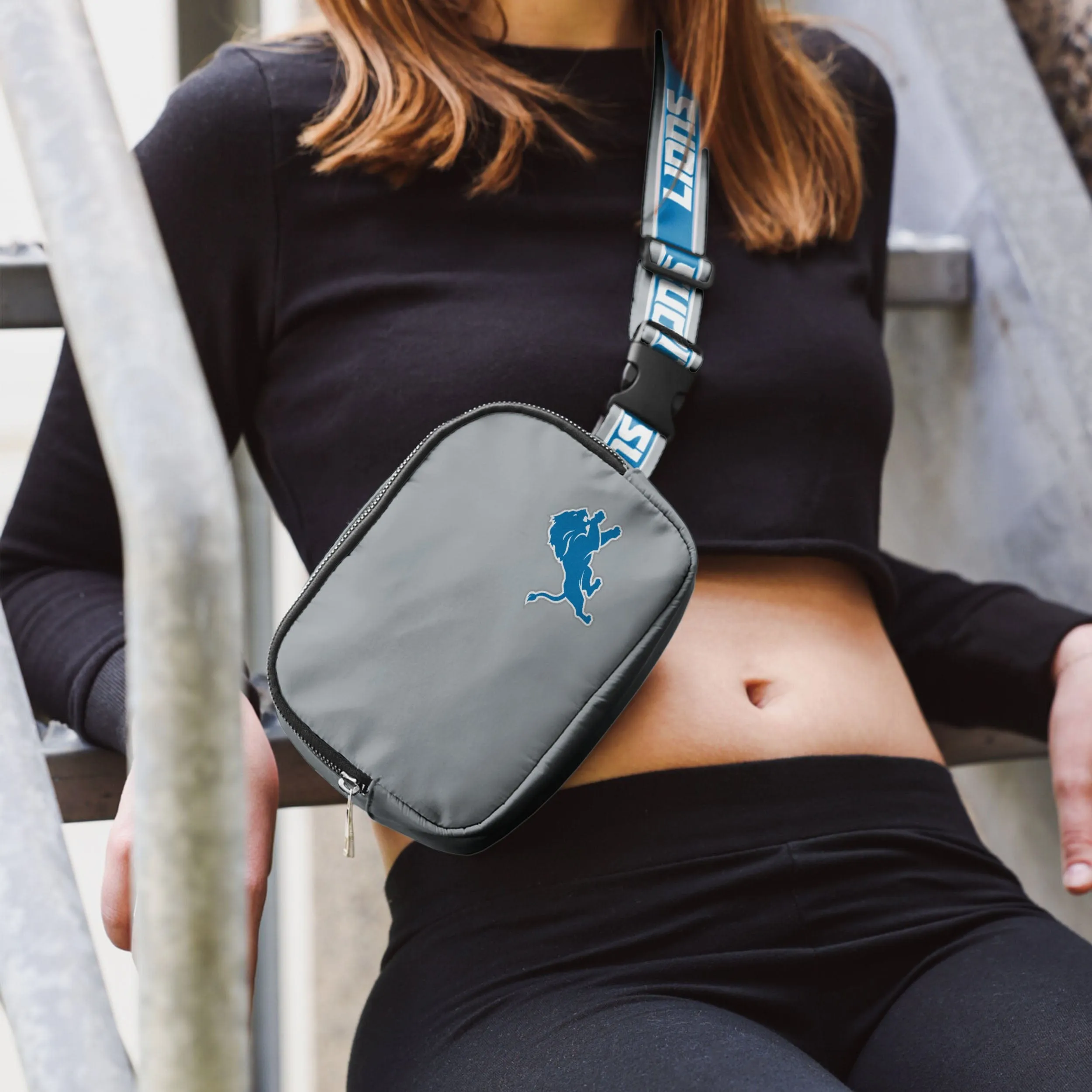 Detroit Lions Team Wordmark Crossbody Belt Bag