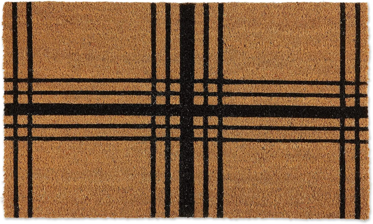 DII Natural Coir Geometric Modern Outdoor Door Mat, Front Porch Décor, 17x29, Farmhouse Plaid