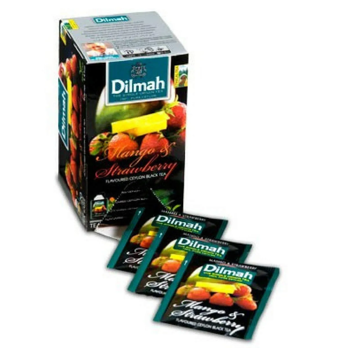 Dilmah Mango and Strawberry Flavored Ceylon Black Tea - 20 Tea Bags - Sri Lanka Ceylon Dilmah Mango Strawberry Tea Real Tea