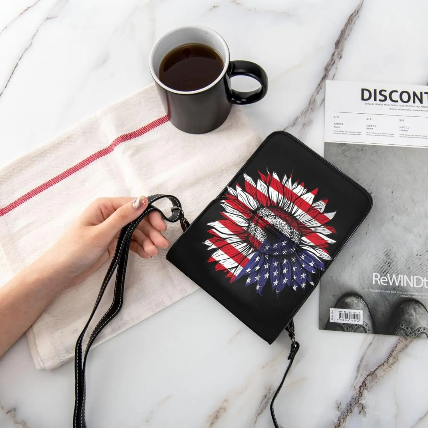 Dirt Track Racing American Flag Leather Crossbody Phone Purse for Women Cute Wallet Bags Lightweight Mini Sling Bag