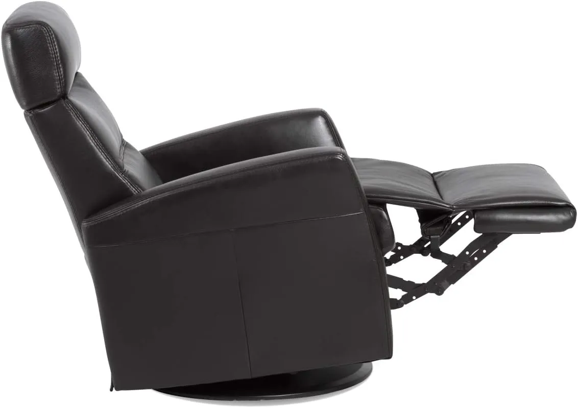 Divani RG 325 Large Glider Relaxer Rocking Recliner Swivel Chair - Trend Sand Leather Manual Recline - Adjustable Headres