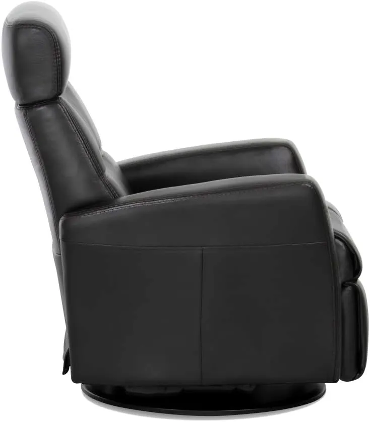 Divani RG 325 Large Glider Relaxer Rocking Recliner Swivel Chair - Trend Sand Leather Manual Recline - Adjustable Headres