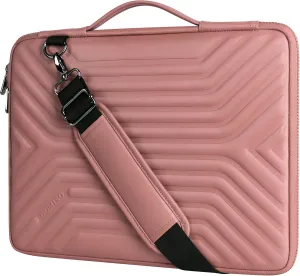 DOMISO 13.3 Inch Shockproof Waterproof Laptop Sleeve with Strap Lightweight Soft EVA Tablet Case for 13-13.3 Inch Laptops/MacBook Pro Retina/Dell Inspiron 13 XPS 13 / HP, Pink