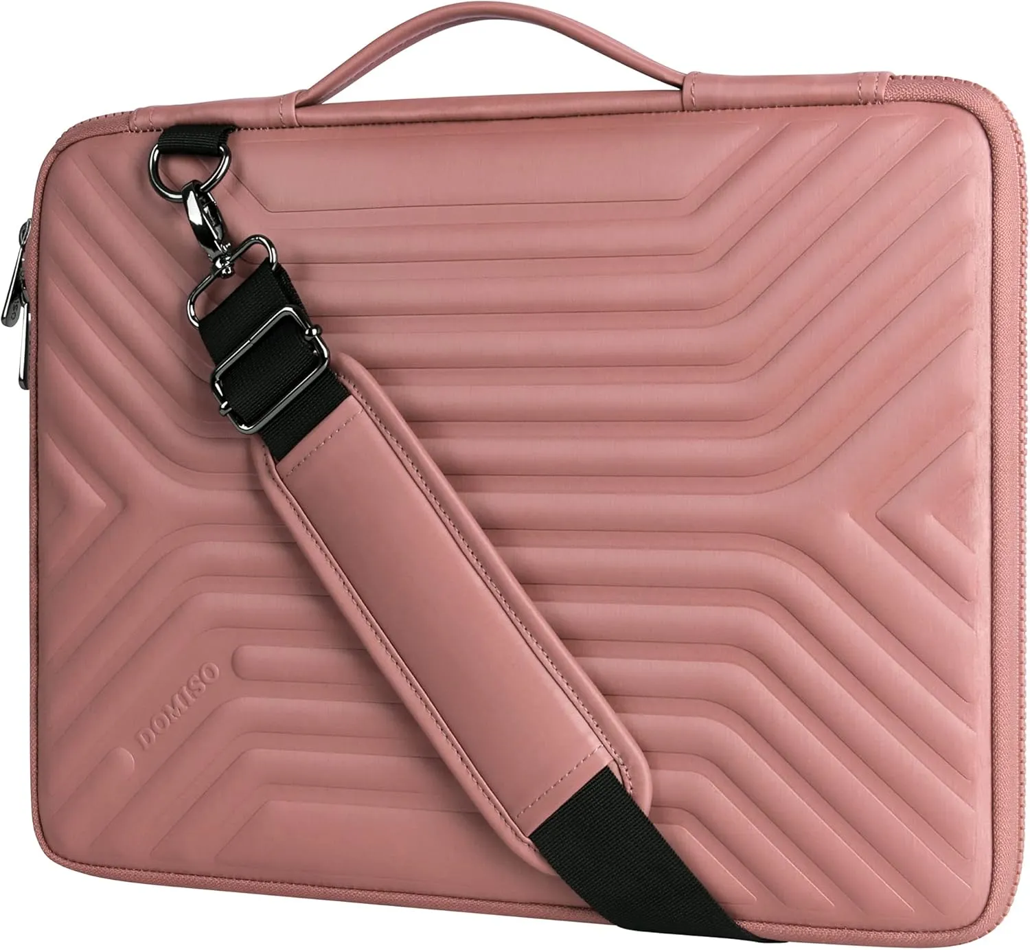 DOMISO 13.3 Inch Shockproof Waterproof Laptop Sleeve with Strap Lightweight Soft EVA Tablet Case for 13-13.3 Inch Laptops/MacBook Pro Retina/Dell Inspiron 13 XPS 13 / HP, Pink