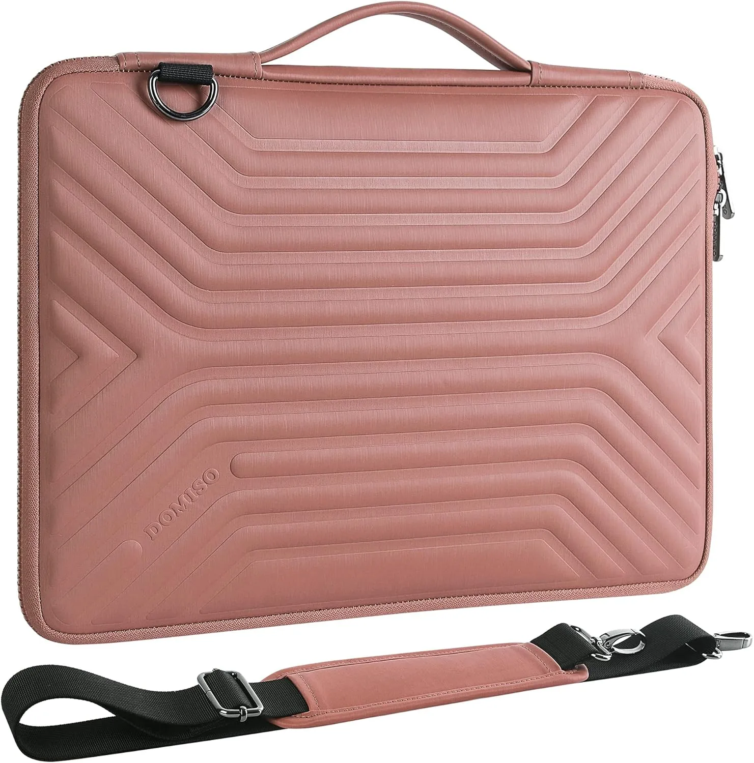 DOMISO 13.3 Inch Shockproof Waterproof Laptop Sleeve with Strap Lightweight Soft EVA Tablet Case for 13-13.3 Inch Laptops/MacBook Pro Retina/Dell Inspiron 13 XPS 13 / HP, Pink