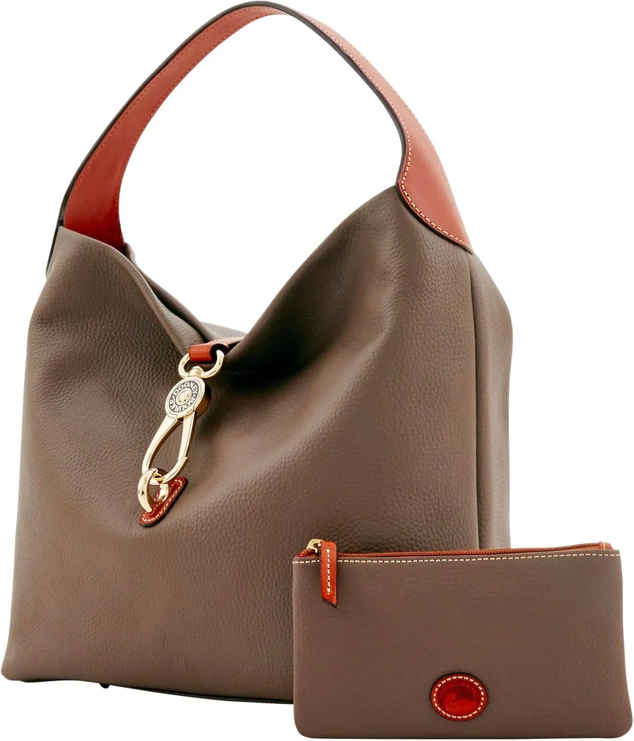 Dooney & Bourke Handbag & Wallet Set, Pebble Grain Leather Logo Lock Shoulder Bag and Coin Purse for Women
