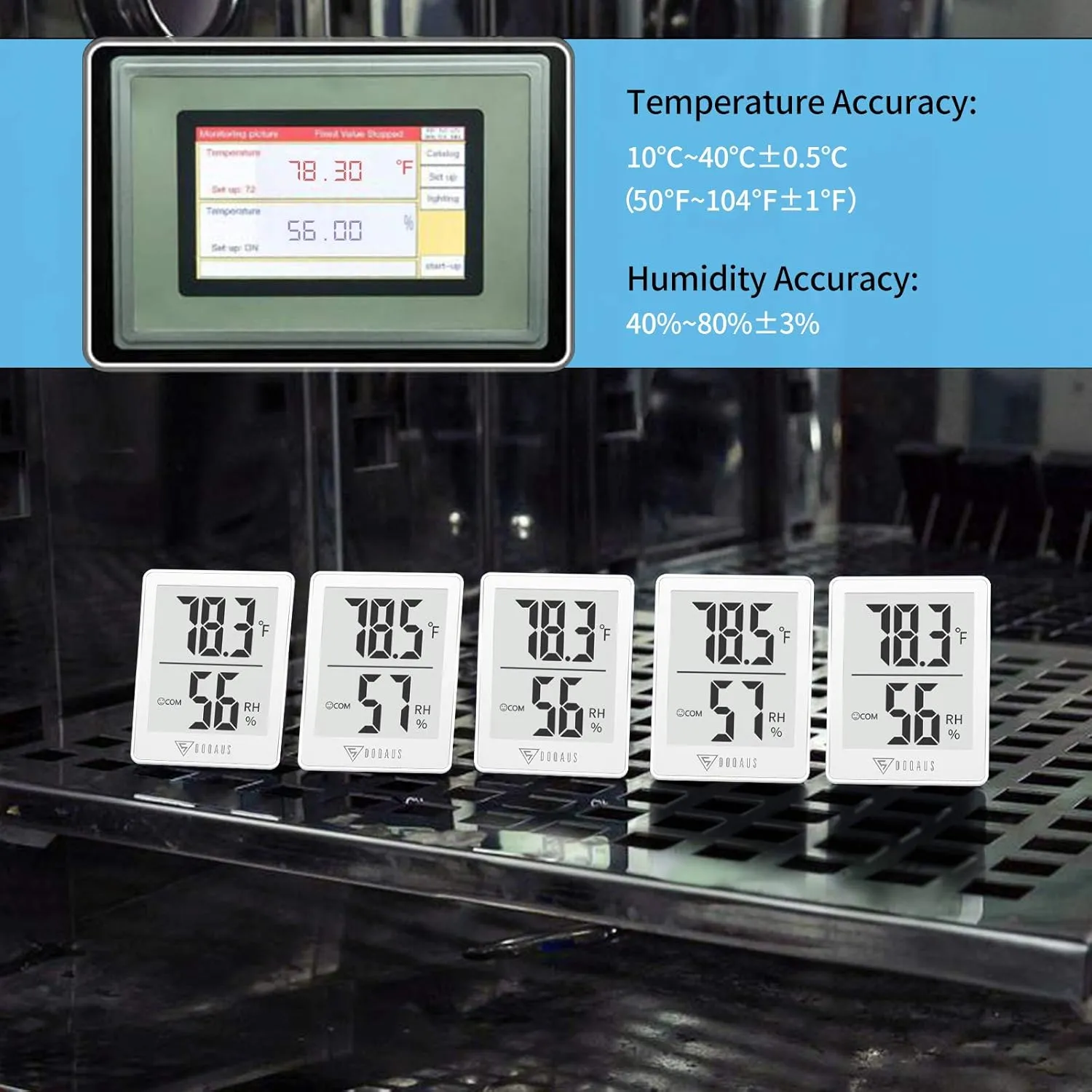 DOQAUS Indoor Thermometer [3 Packs], Humidity Gauge Room Thermometer for Home, Digital Hygrometer, Accurate Temperature Humidity Monitor Meter for House, Office, Greenhouse, Home White (2.3X1.8inch)