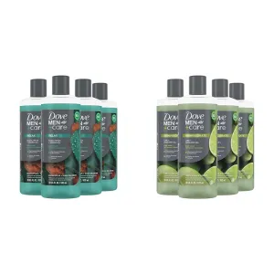 DOVE MEN   CARE Eucalyptus Cedar and Lime Avocado Oil Body Wash Bundle (4 x 18 Fl Oz)