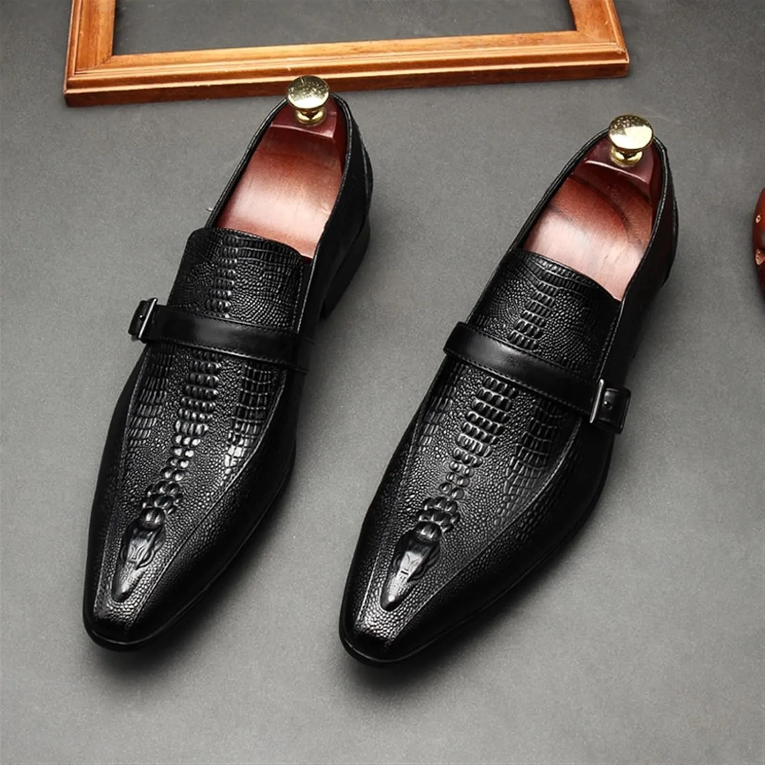 Dress Shoes for Men Men's Casual Black Leather Shoes Stylish and Comfortable Footwear for Everyday Wear