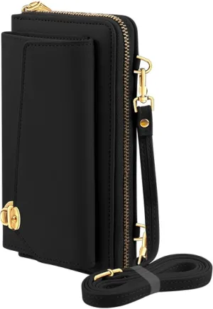 eBigValue Crossbody Wallet Purse for Women | PU Leather Phone Holder with Card Slots | Convertible Clutch for Travel, Errands