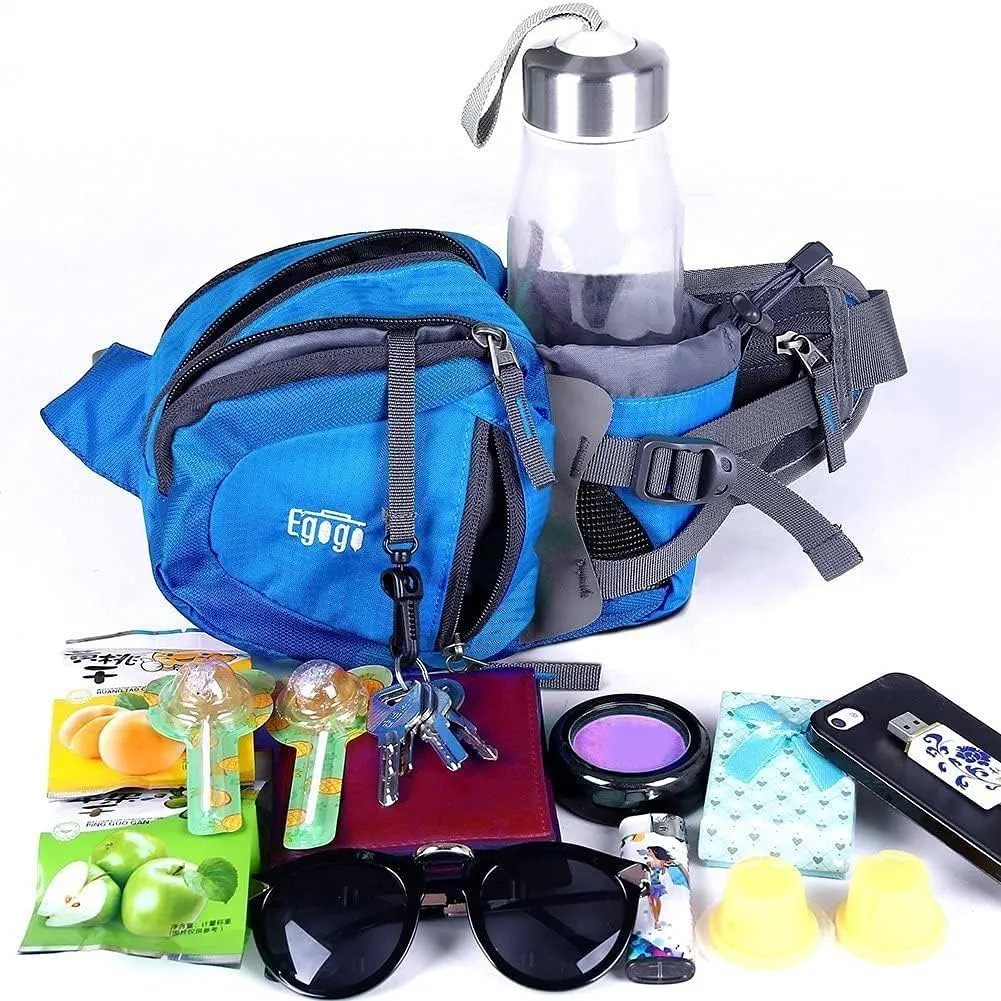 EGOGO Travel Sport Waist Pack Fanny Pack Bum Bag Hiking Bag with Water Bottle Holder S2209
