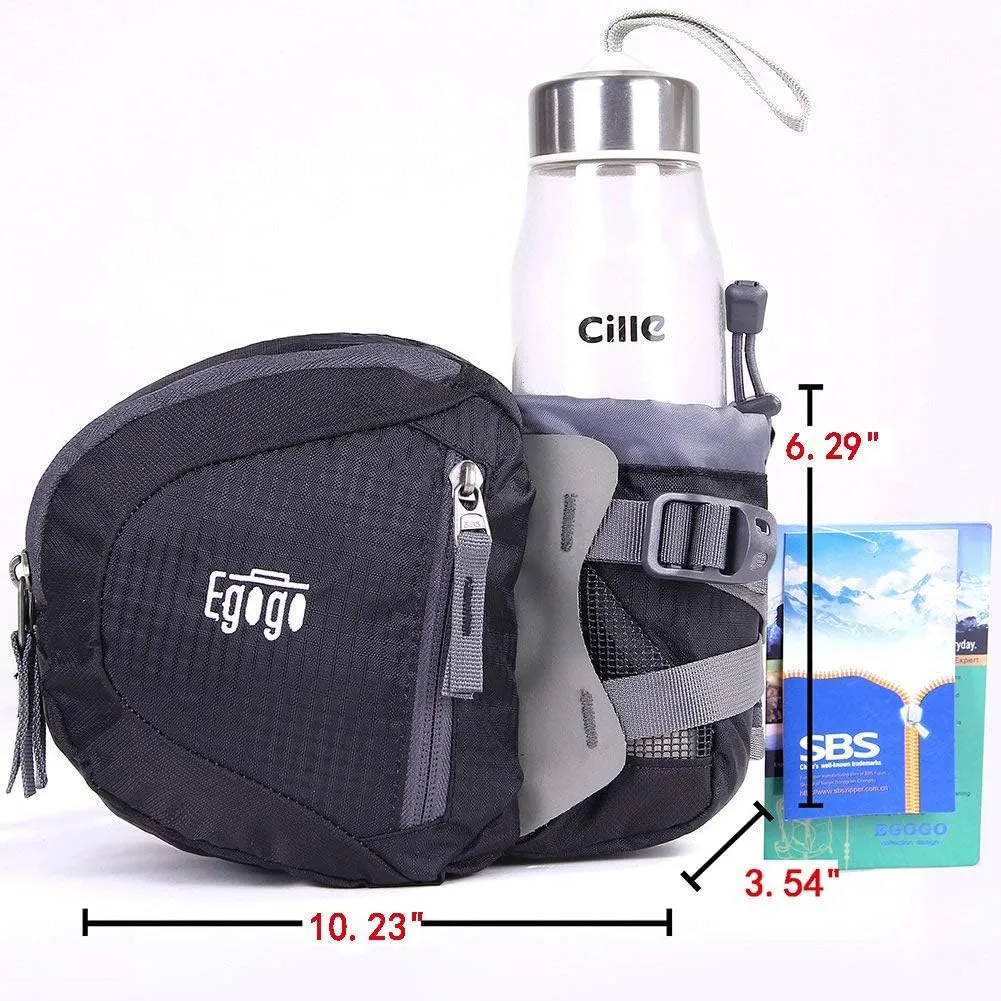 EGOGO Travel Sport Waist Pack Fanny Pack Bum Bag Hiking Bag with Water Bottle Holder S2209