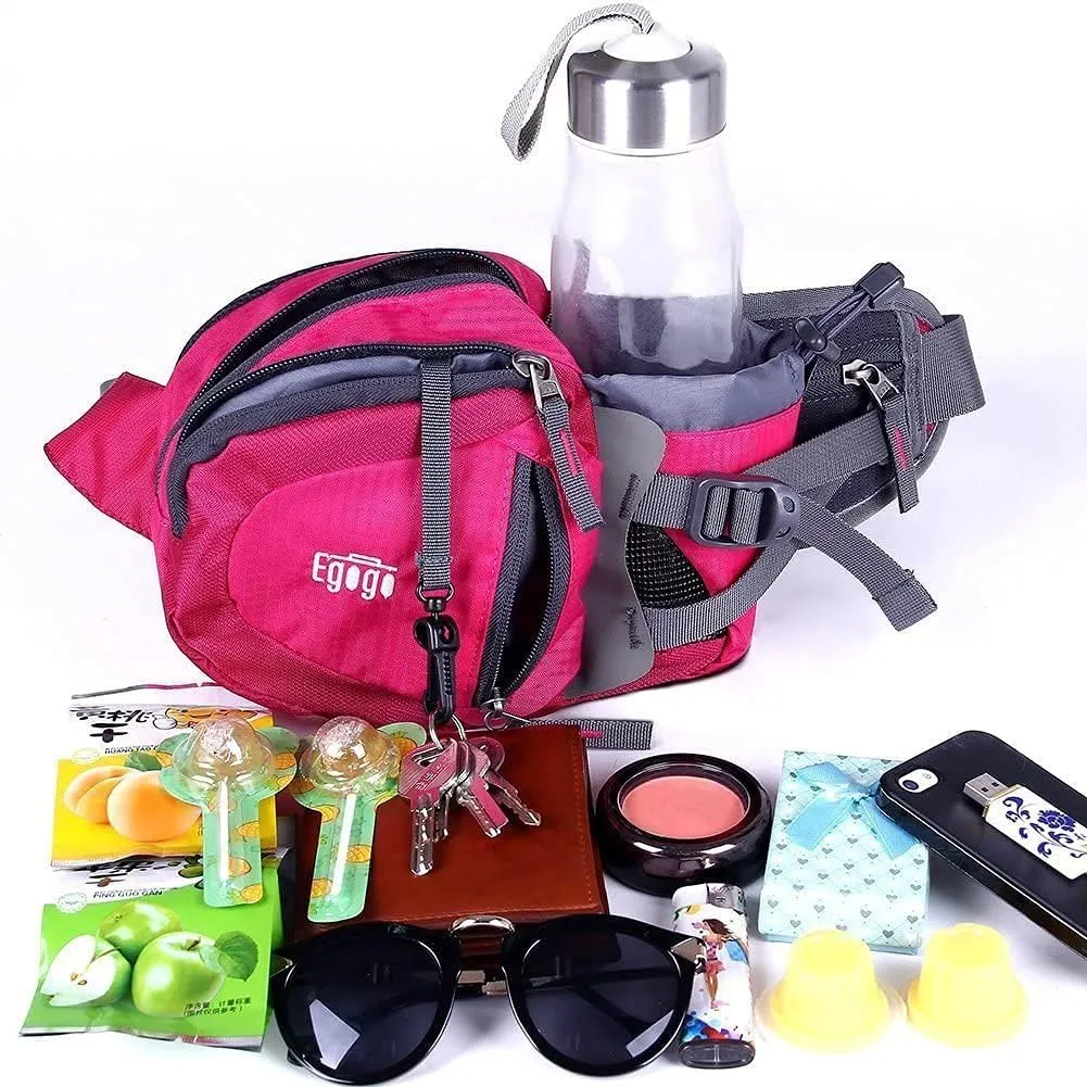 EGOGO Travel Sport Waist Pack Fanny Pack Bum Bag Hiking Bag with Water Bottle Holder S2209
