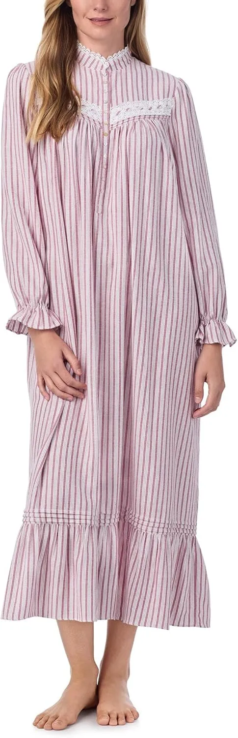 Eileen West Women's Cotton Rayon Flannel Long Sleeve High Neck Ballet Gown