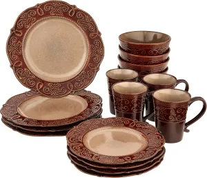 Elama’s Salia 16 Piece Stoneware Dinnerware Set