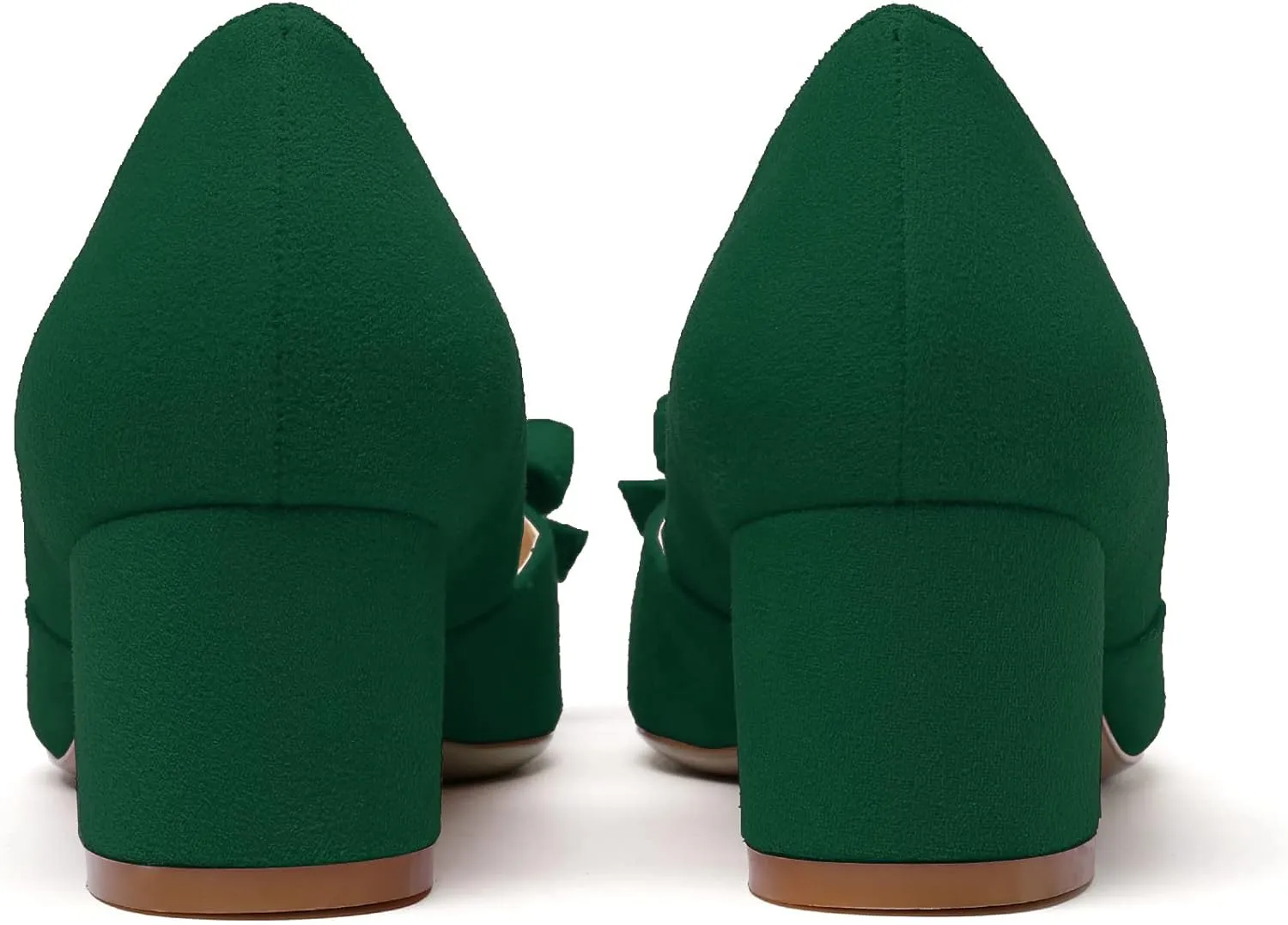 Eldof Women's D'Orsay Slip On Block Heels Pointed Toe Cut Out Comfortable 2 Inch Mid Block Heel Pumps Casual Office Ladies Shoes
