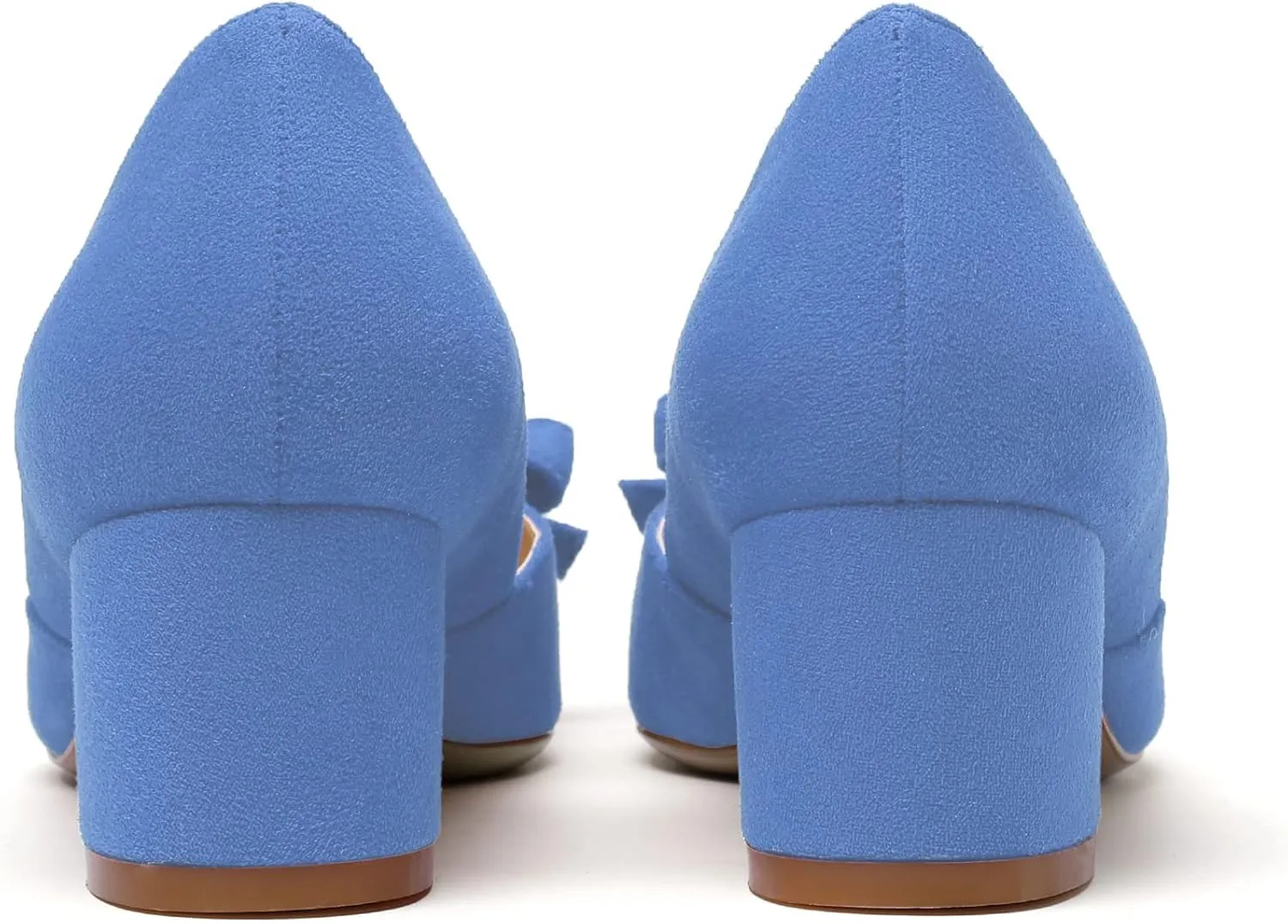 Eldof Women's D'Orsay Slip On Block Heels Pointed Toe Cut Out Comfortable 2 Inch Mid Block Heel Pumps Casual Office Ladies Shoes