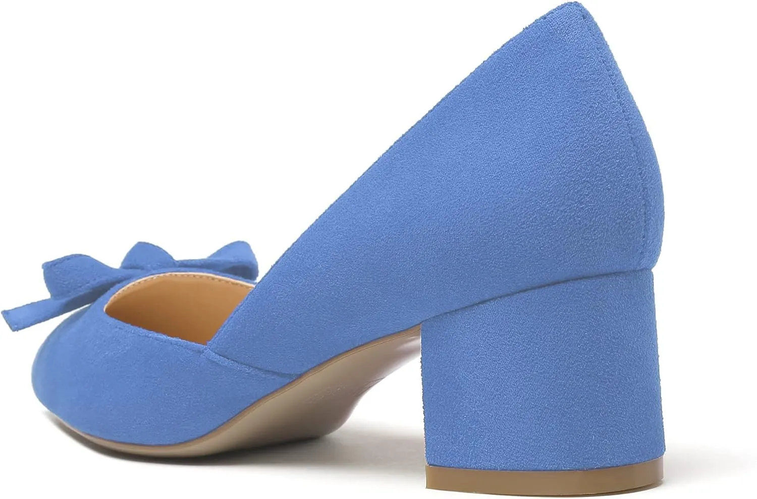 Eldof Women's D'Orsay Slip On Block Heels Pointed Toe Cut Out Comfortable 2 Inch Mid Block Heel Pumps Casual Office Ladies Shoes