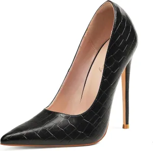 Elisabet Tang Women Pumps, Pointed Toe High Heel 4.7 inch/12cm Party Stiletto Heels Shoes Matte