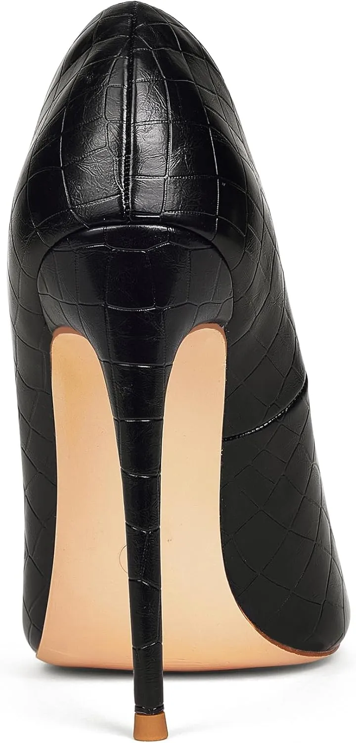 Elisabet Tang Women Pumps, Pointed Toe High Heel 4.7 inch/12cm Party Stiletto Heels Shoes Matte