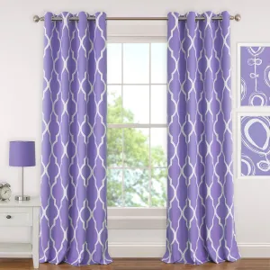Elrene Home Fashions Emery Juvenile Teen or Tween Room Darkening Grommet Window Curtain Drape Panel, 52" x 84", Purple