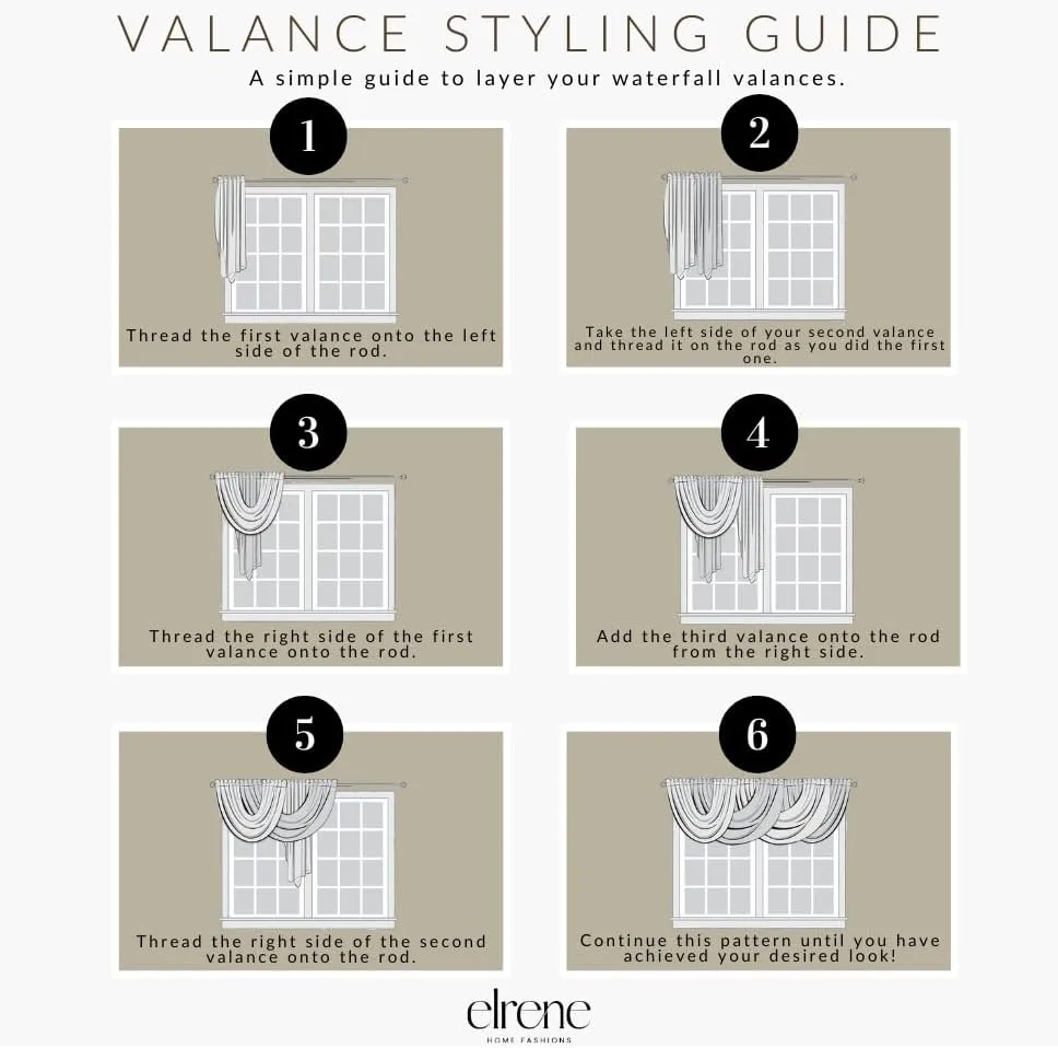 Elrene Home Fashions Mia Jacquard Scroll Blackout Valance, 52" x 19" (1 Valance), Gold