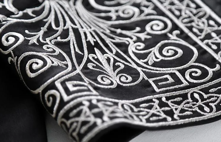 Embroidered Cropped Bolero Style Jacket in Black