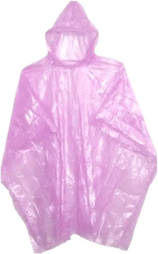 Emergency Disposable Rain Ponchos 8 Colors - (Sold in 5, 10, 30, or 200 Packs)