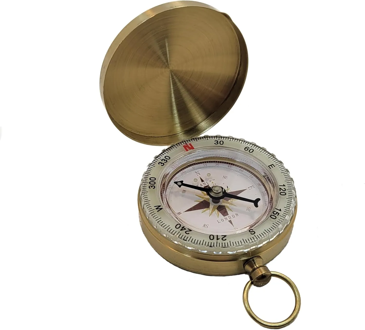 Engraved Brass Compass Personalized with Thoreau's Go Confidently Quote