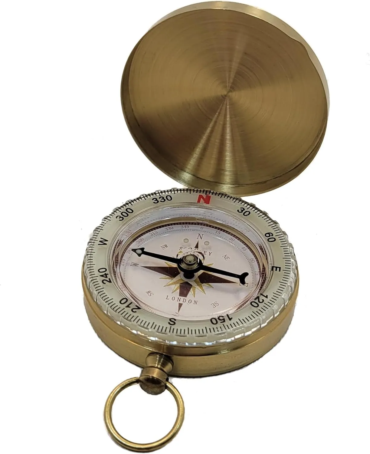 Engraved Brass Compass Personalized with Thoreau's Go Confidently Quote
