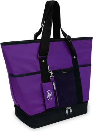 Everest Luggage Deluxe Shopping Tote, Dark Purple/Black, Dark Purple/Black, One Size