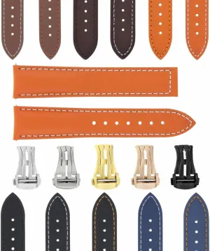 Ewatchparts 18-24mm Leather Watch Band Strap 41mm Compatible With Omega Seamaster 300 Or Planet Ocean