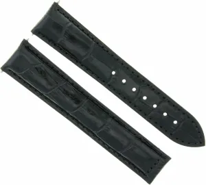 Ewatchparts 22mm Leather Watch Band Strap Compatible With 22/18 IWC Laureus Deployment Clasp Black