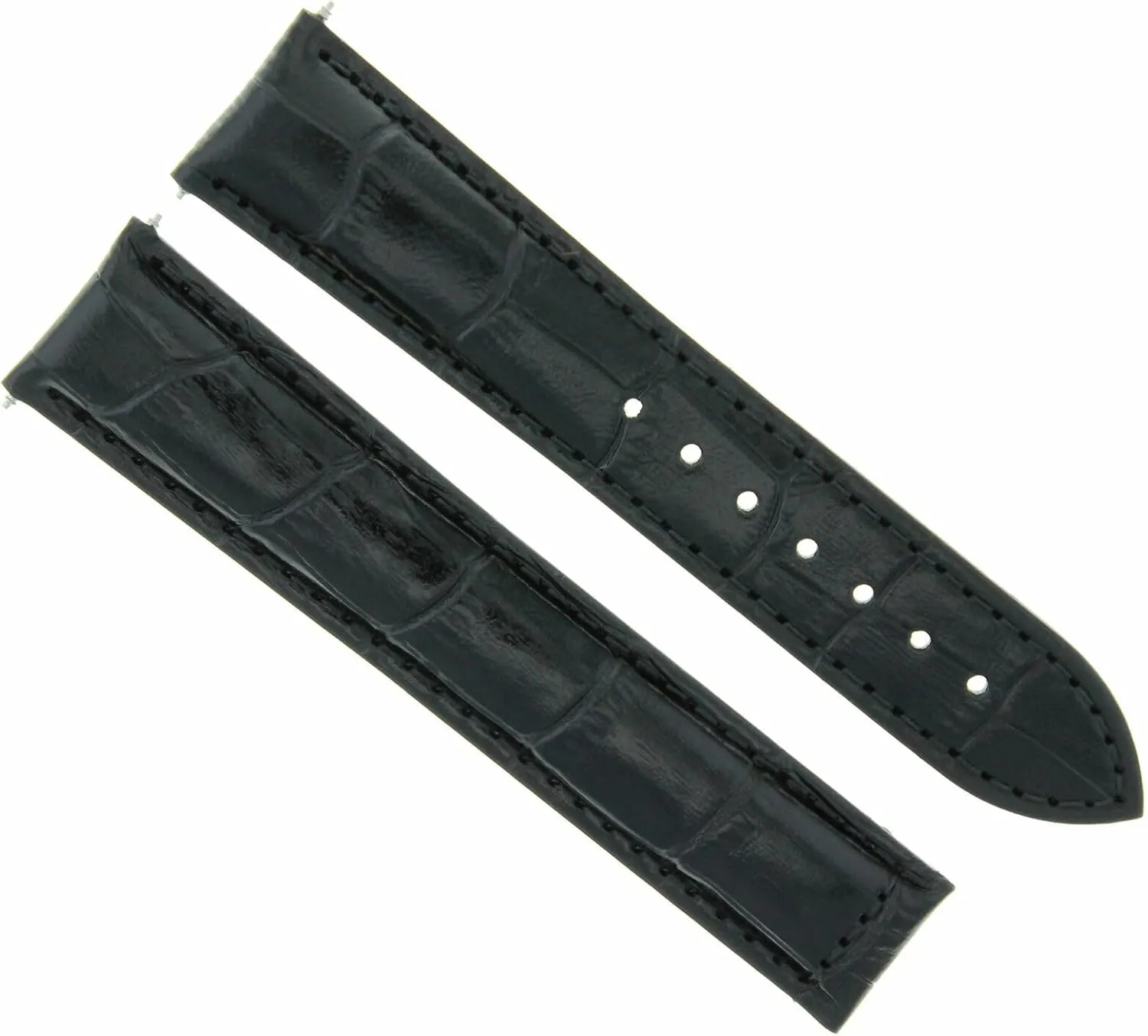 Ewatchparts 22mm Leather Watch Band Strap Compatible With 22/18 IWC Laureus Deployment Clasp Black