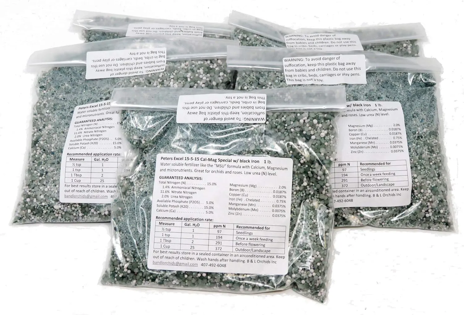 Excel 15-5-15 Cal-Mag Special w/Black Iron (5) = 5 1lb Bags