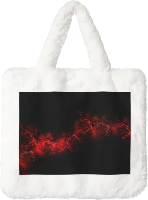 Explosion Burst Red Black Printing Soft Plush Handbag For Womens Tote Bag For Women,Women Satchel Bags Wallet Purse For Gifts